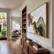 3D-Textured Art｜Multicolor Swirl Abstract Wall Painting