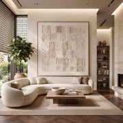 Wabi-Sabi Art | Cream Block Relief Abstract Wall Art