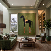 Abstract Art｜Black Horse & Rider Wall Art