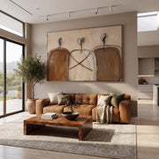 Abstract Art | Earthy‑Tone Minimal Abstract Figure Wall Painting