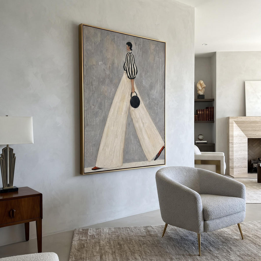 Contemporary Luxe Art | Stylish Lady with Handbag Contemporary Luxe Wall Art