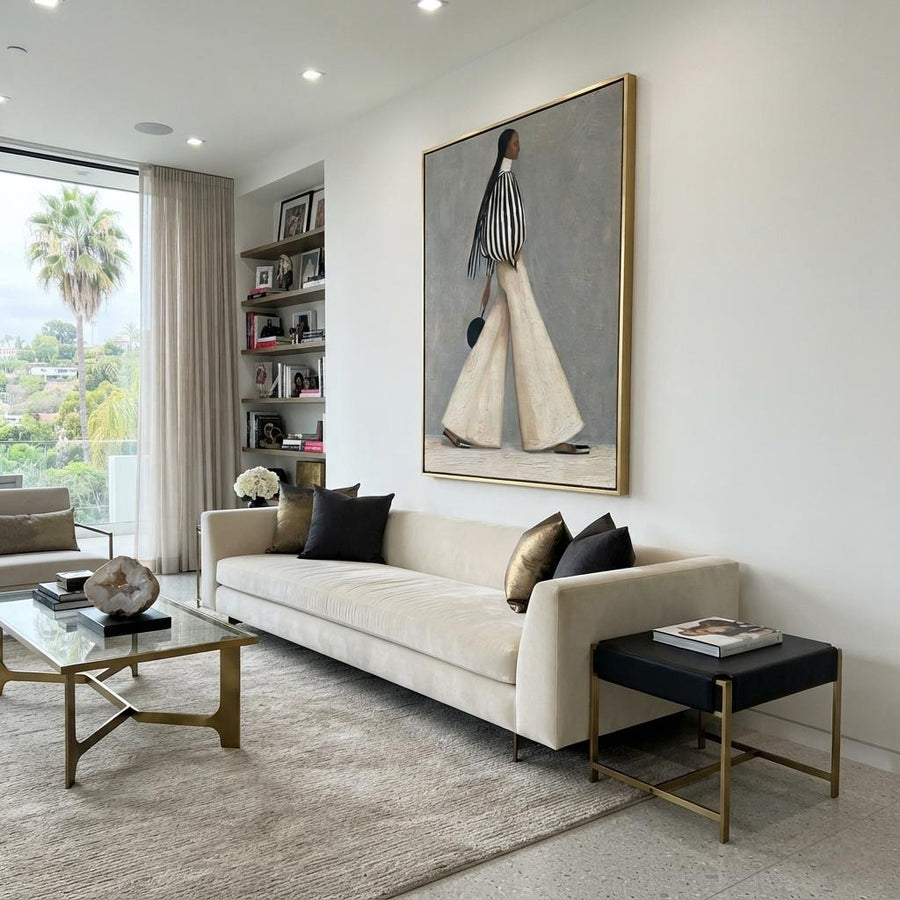 Contemporary Luxe Art | Elegant Walking Woman