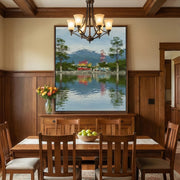 Impressionist Art | Lakeside Village Serenity