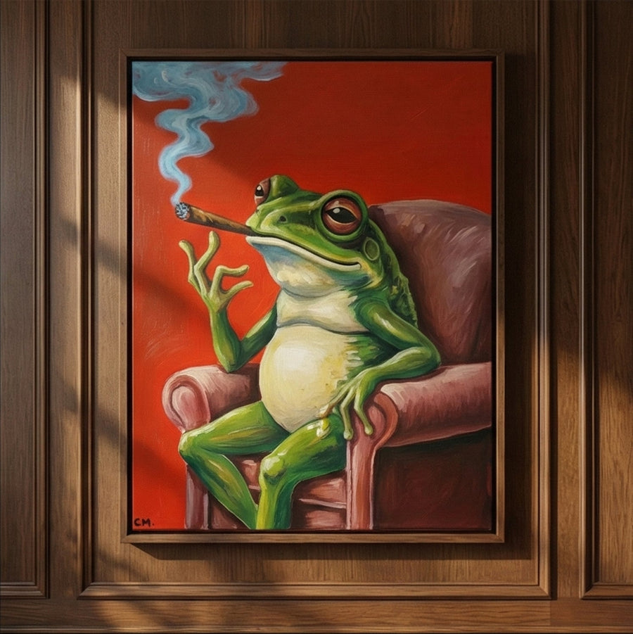 Surreal Art | Cigar & Vibe frog