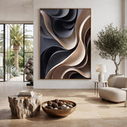 3D-Textured Art | Layered Wave Wall Art