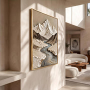 Wabi‑Sabi Art｜Thick Impasto Mountain Valley Canvas Print