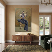 Contemporary Luxe Art | Lady Reading Book Contemporary Luxe Wall Art