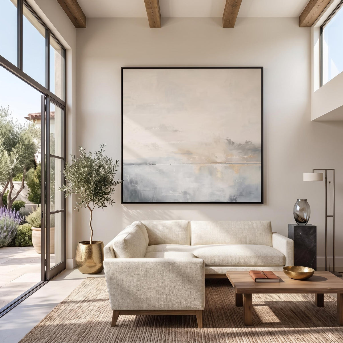Abstract Art｜Square Hazy Abstract Seascape Wall Art