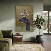 Contemporary Luxe Art | Lady Reading Book Contemporary Luxe Wall Art