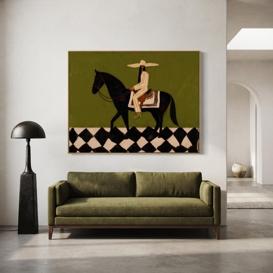 Vintage Americana Art | The knight wearing a hat