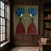 Surreal Art | Celestial Bloom Sisters