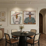 Vintage Americana Art | Dialogue in Pastel