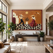 Bohemian Art | Boho Jazz Trumpeter & Dancer Wall Art