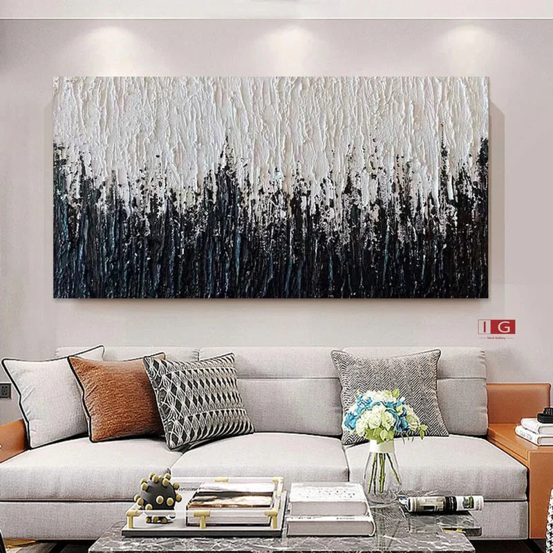 Abstract Art | Black and White Abstract Textured Wall Art