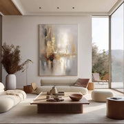 Minimalist Wall Art | Neutral Gold Abstract Wall Art