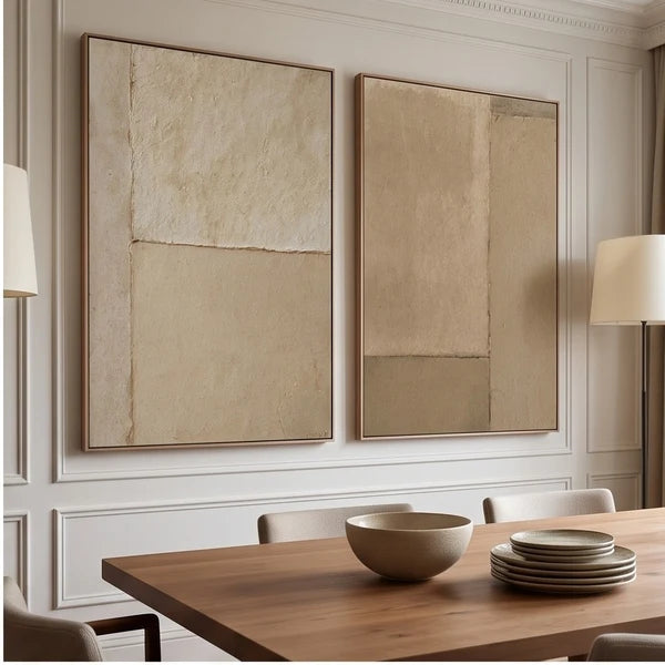 Wabi-Sabi Art | Neutral Geometric Abstract Wall Art