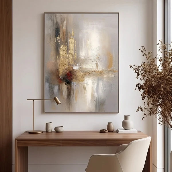 Minimalist Wall Art | Neutral Gold Abstract Wall Art