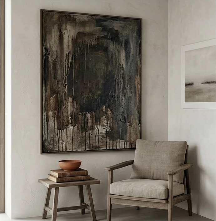 Wabi-Sabi Art | Midnight Ember Veil