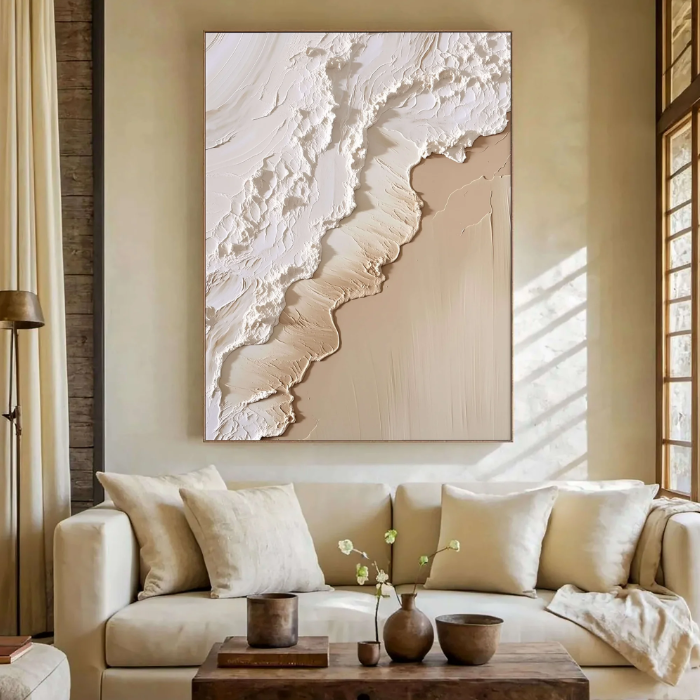 3D-Textured Art | Coastal Foam Relief