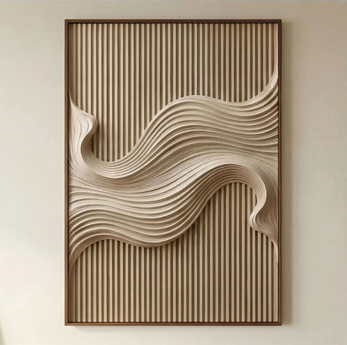 3D-Textured Art | Ivory Drift Line
