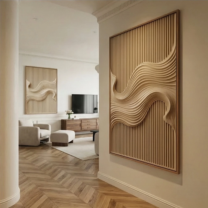 3D-Textured Art | Ivory Drift Line