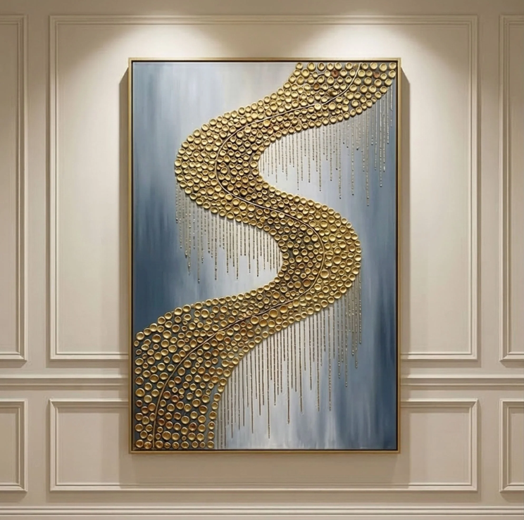 Abstract Art | Gilded River Curve