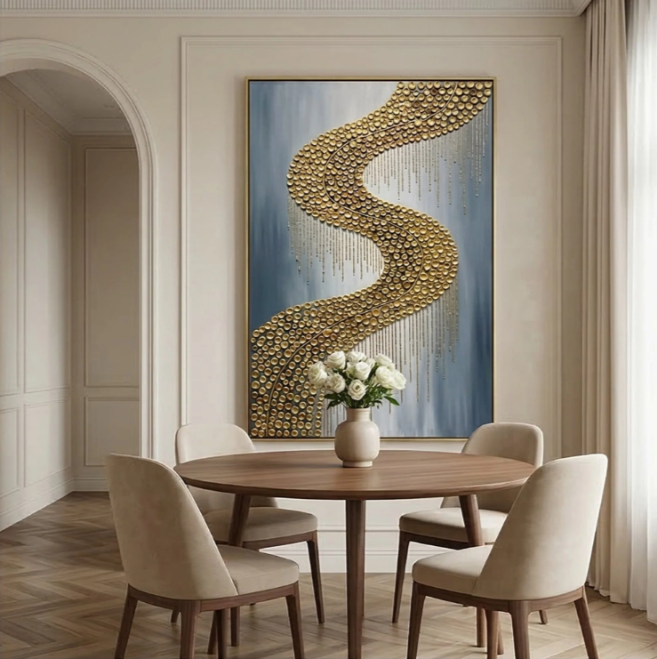 Abstract Art | Gilded River Curve