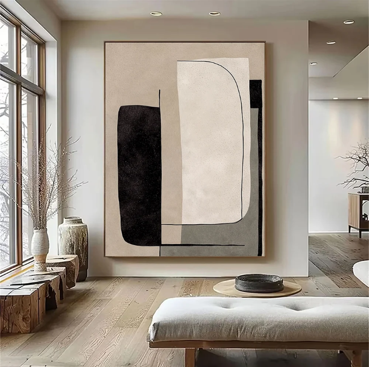 Abstract Art | Neutral Curve Blocks