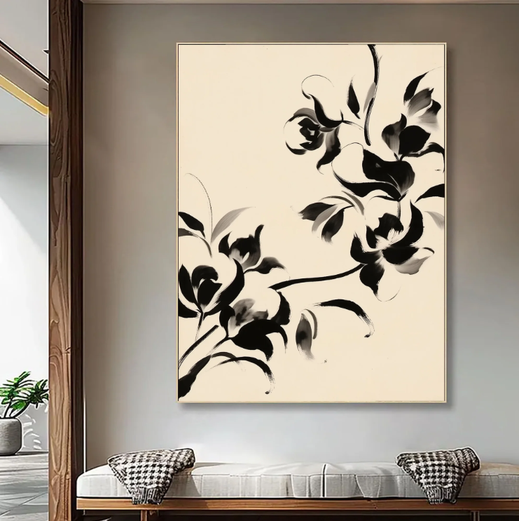 Abstract Art | Elegant Ink Blossoms