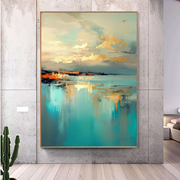 Abstract Art | Golden Coastal Reflections
