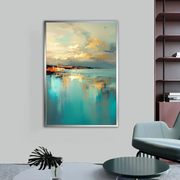 Abstract Art | Golden Coastal Reflections