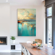 Abstract Art | Golden Coastal Reflections