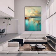 Abstract Art | Golden Coastal Reflections