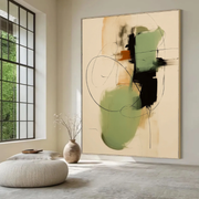 Abstract Art | Sage Green Line Flow