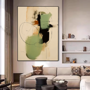 Abstract Art | Sage Green Line Flow