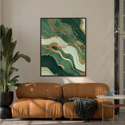 Abstract Art | Verdant Gold Veins