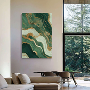 Abstract Art | Verdant Gold Veins