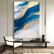 Abstract Art | Gilded Azure Currents