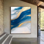 Abstract Art | Gilded Azure Currents