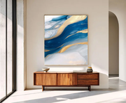 Abstract Art | Gilded Azure Currents