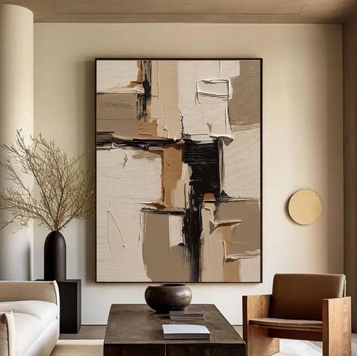 3D-Textured Art | Neutral Block Strokes