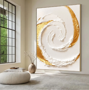 Abstract Art | Gilded White Swirl