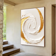 Abstract Art | Gilded White Swirl