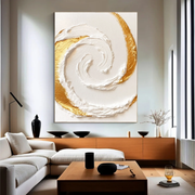 Abstract Art | Gilded White Swirl