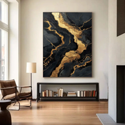 Abstract Art | Gilded Onyx Currents