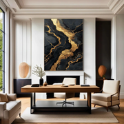Abstract Art | Gilded Onyx Currents