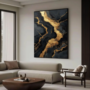 Abstract Art | Gilded Onyx Currents