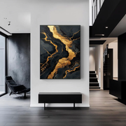 Abstract Art | Gilded Onyx Currents