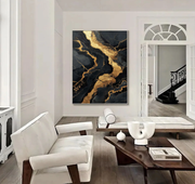 Abstract Art | Gilded Onyx Currents
