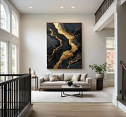 Abstract Art | Gilded Onyx Currents